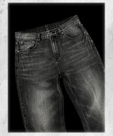 Heavy Washed Loose Flared Stacked Jeans