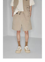 Plaid Multi-Pocket Elastic Waist Shorts