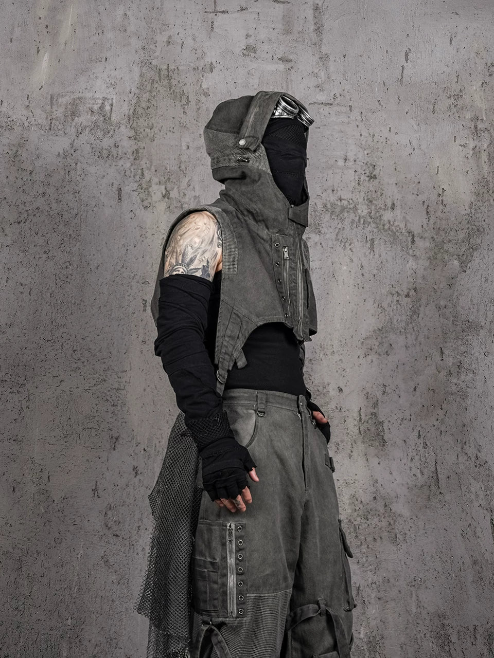 Distressed Patchwork Heavyweight Scavenger Vest