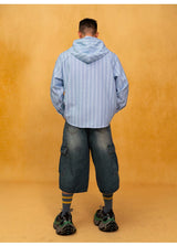 Men's Loose Striped Tie Print Hoodie