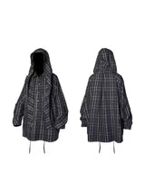 Dual Style Mid-Length Plaid Shirt Smock