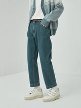 Vintage Washed Straight Ankle Jeans