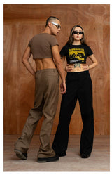 Men's Vintage Flared Slit Hem Pants
