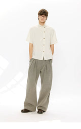 Linen Lyocell Short-Sleeve Shirt