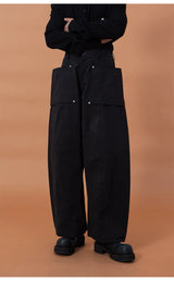 Men's Curved Wide Leg Cargo Pants