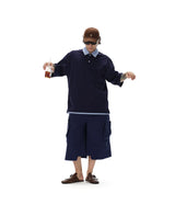 Heavy Double Yarn Patchwork Polo Shirt