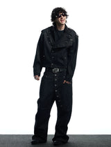 American Vintage Loose Button Denim Jacket