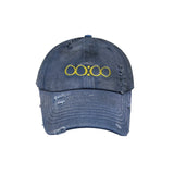 Gas Blue Long Brim Distressed Caps