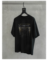 Loose Washed Black Printed Cotton Tee