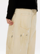 Men's Distressed Splashed Ink Straight Jeans