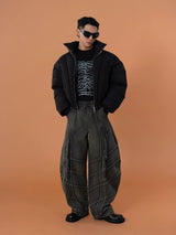 Men's Black Cropped Puffer Jacket
