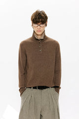30% Wool Double Collar Polo Tops