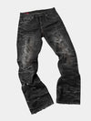 Distressed Straight Cut Jeans