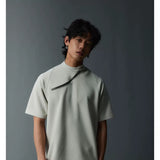 Short Sleeve Mock Neck Zip Tee