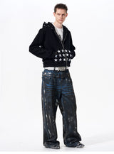 Men's Star Printed Hooded Jacket