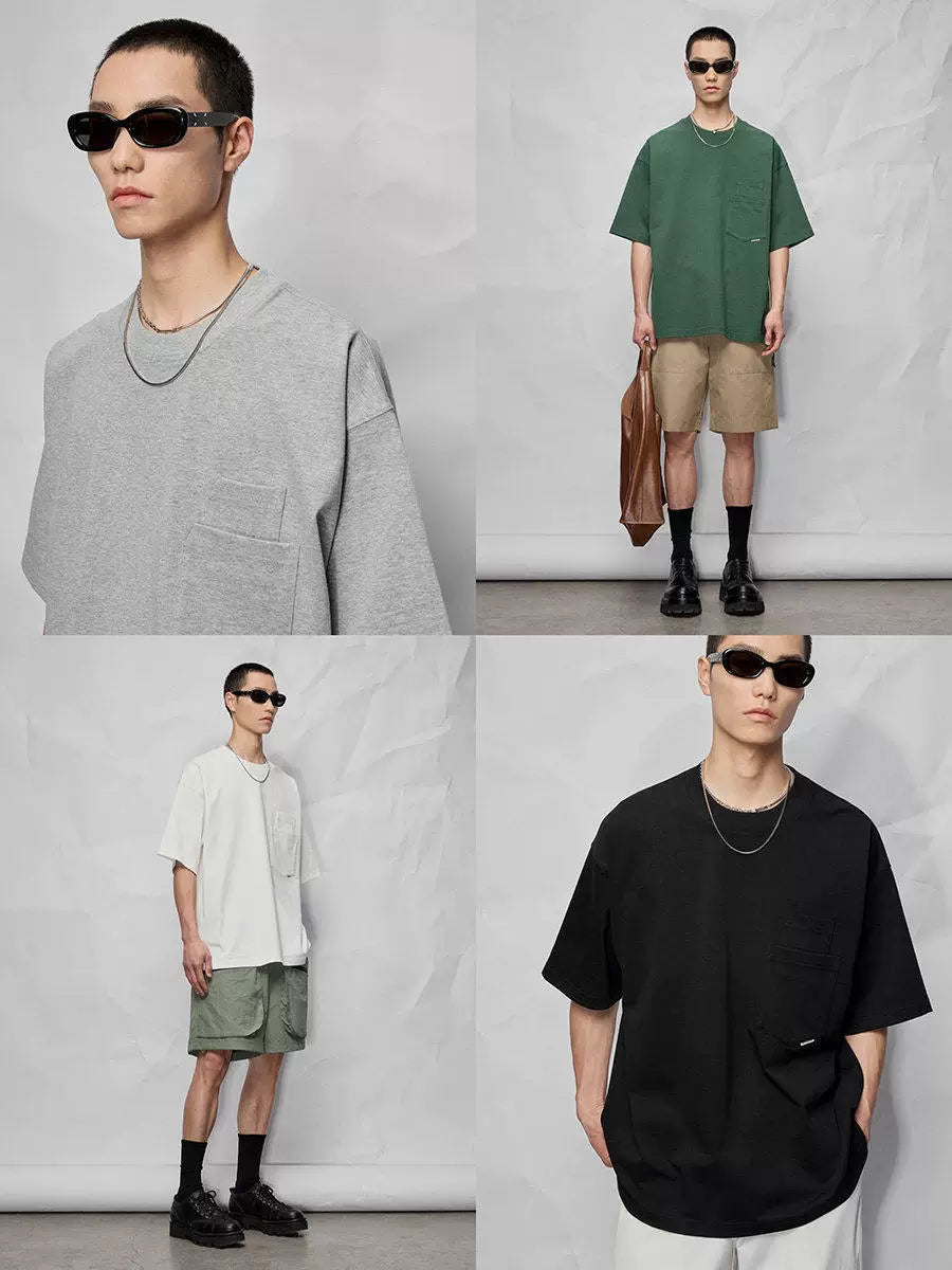 Double Pocket Split Hem Loose Tee