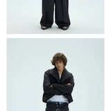 Two-Tone Single-Button Split Turtleneck Down Coat