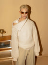 Men's Apricot Wool Side-buttoned Turtleneck Sweater