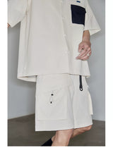 Magnetic Belted Elastic Multi-pocket Shorts