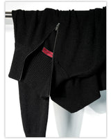 Ribbed Knit Half-Zip Long Sleeve Top