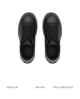 Unisex Distressed Low-Top Leather Platform Sneakers