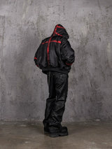 Burnt Red Distressed Bandage MA1 Jacket