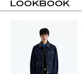 Hand Splashed Washed Straight Cropped Jeans