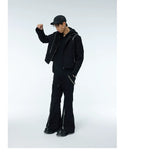 Unisex Two-Tone Irregular Short Multi-Zip Jackets