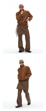 Unisex Vintage Suede Lapel Jacket