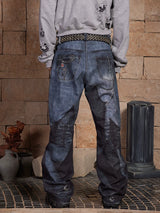 Digital Print Chain Lace Flared Pants