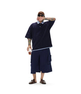 Heavy Double Yarn Patchwork Polo Shirt