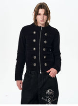 Men's Black Knit Sweater Coat