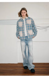 Vintage Wash Plaid Long Sleeve Shirt