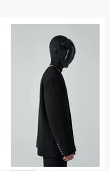 Unisex Loose Padded Uncollared Blazer