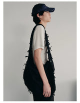 Curved Fringed Diamond Mummy Bag