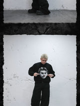 Devil Portrait Digital Print Knit Sweater
