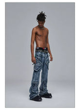 Cleanfit Green Washed Multi-pocket Straight Jeans
