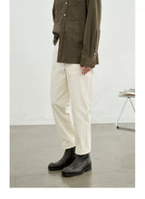 Vintage Herringbone Elastic Waist Cargo Pants