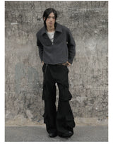 Cropped Wide Structured Terry Wool Jacket