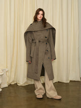 Men's Long Wool Shawl Coat