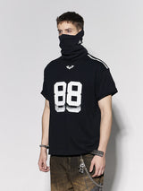 Striped Patchwork 88 Print Football Tee