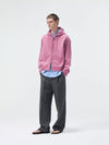 Short Drawstring Embroidered Distressed Hoodie