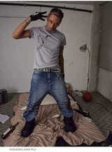 Cleanfit Blue Distressed Straight Flared Jeans