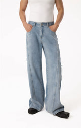 Men's Blue Gradient Distressed Jeans