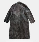 Collared Distressed Tie-dye Denim Coat