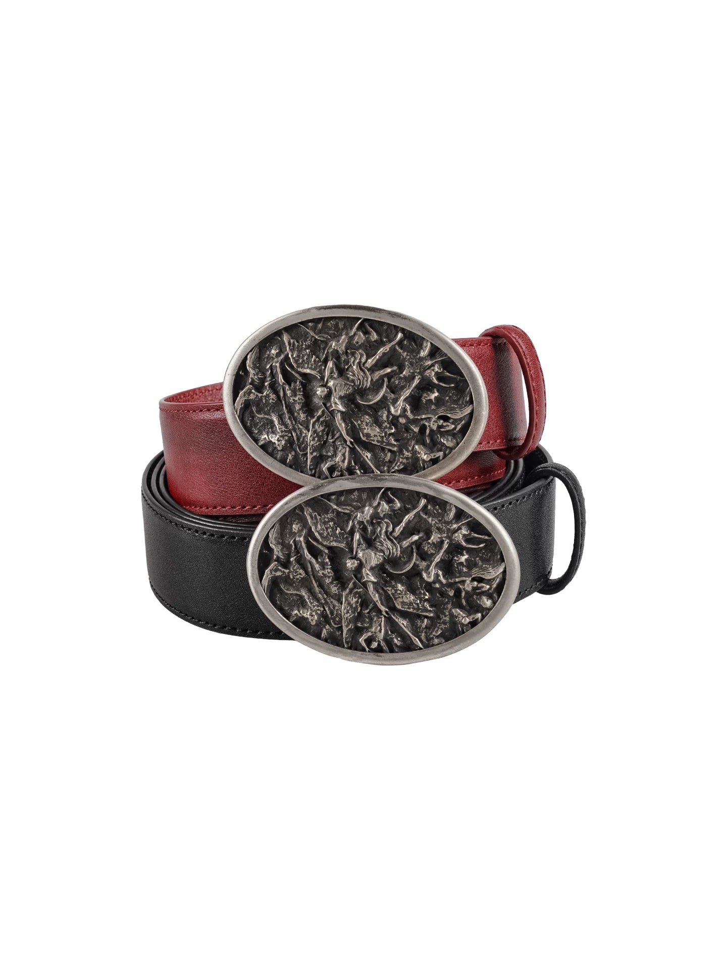 Full Grain Leather Silver Buckle Belt
