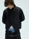 Two-Tone Single-Button Split Turtleneck Down Coat