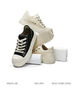 Distressed Washed Jumbo Platform Commuter Sneakers