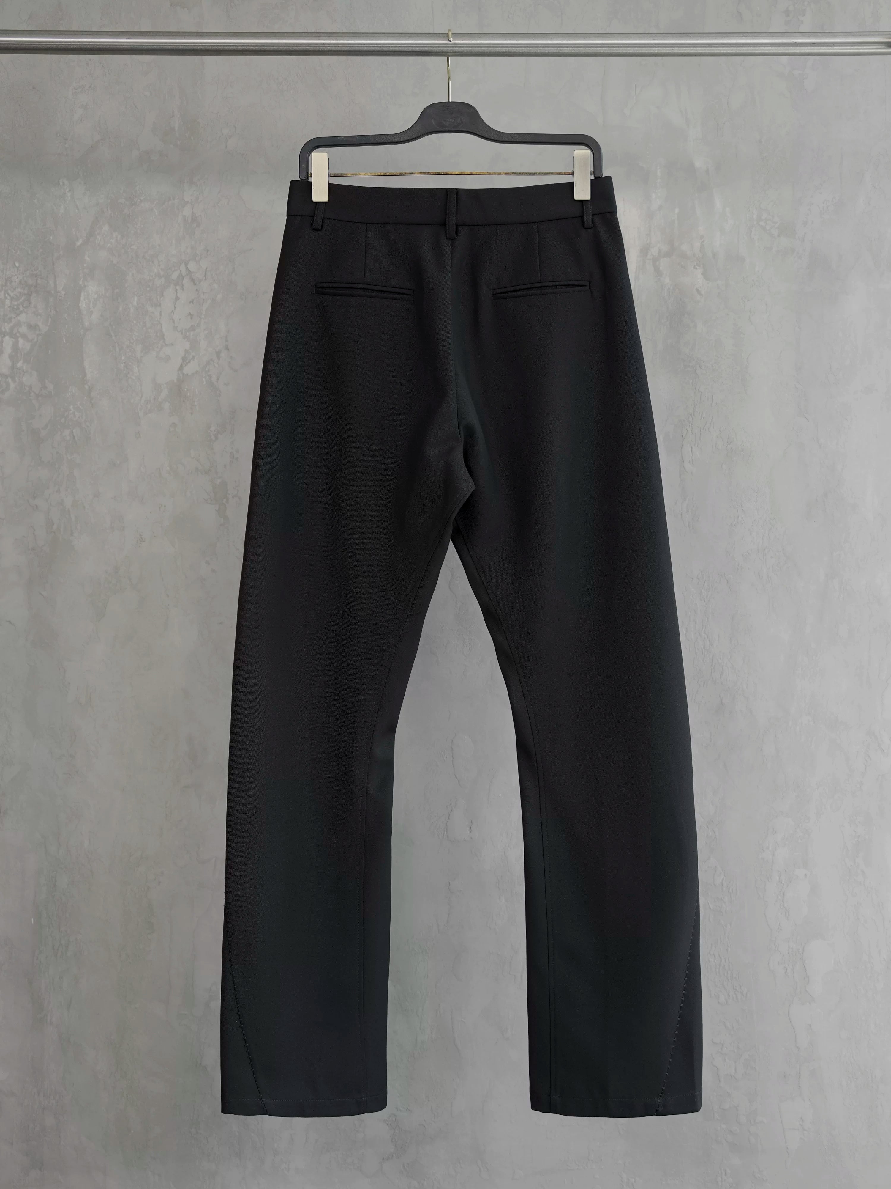 Matte Black Wrinkle-Resistant Dress Pants