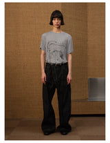 Couple Print Fitted Wool Blend Tee